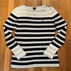 Nautica Women's Long Sleeve Striped Top
